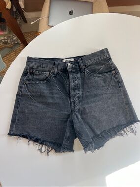 Agolde Washed Black Parker Denim Shorts size 24